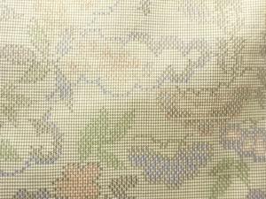 アンティーク　草花模様織り出し本場大島紬着物